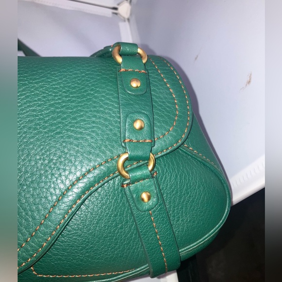 Vintage Cole Haan Village Collection Small Satchel - Green Pebbled Leather - Picture 7 of 12